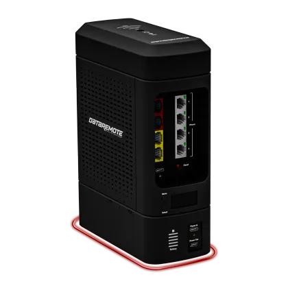 DataRemote 90X5 modular POTS IN A BOX and business gateway platform, angled view