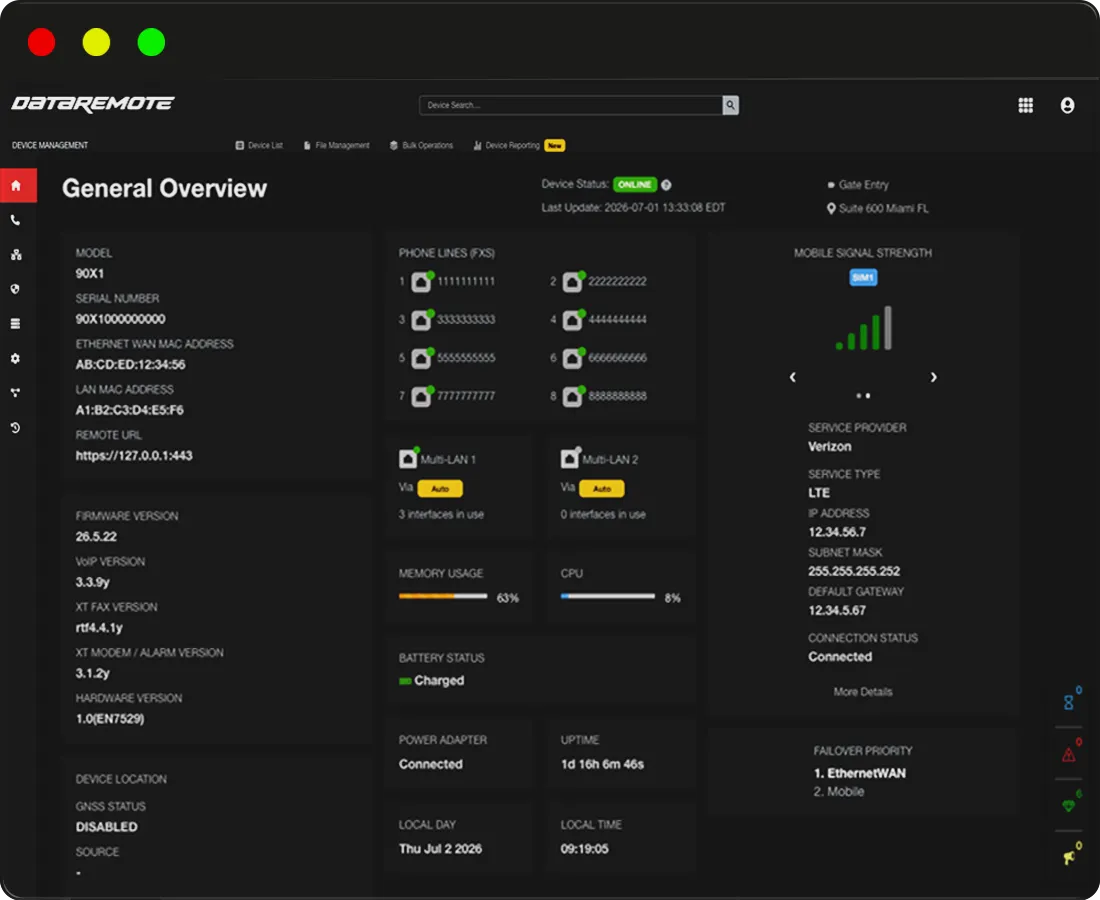 Ara device management platform dashboard