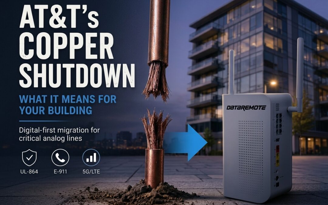 AT&T's Copper Shutdown: What it means for your building. Digital-first migration for critical analog lines with UL-864, E-911, and 5G support