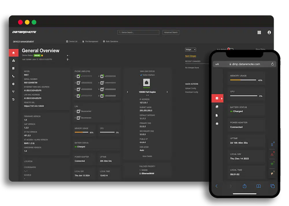 DataRemote Ara Device Management Platform for POTS Line Replacement Devices