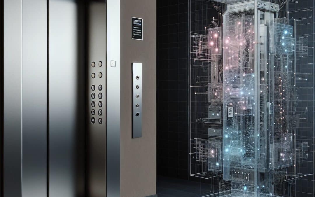 original real elevator system and its digital twin